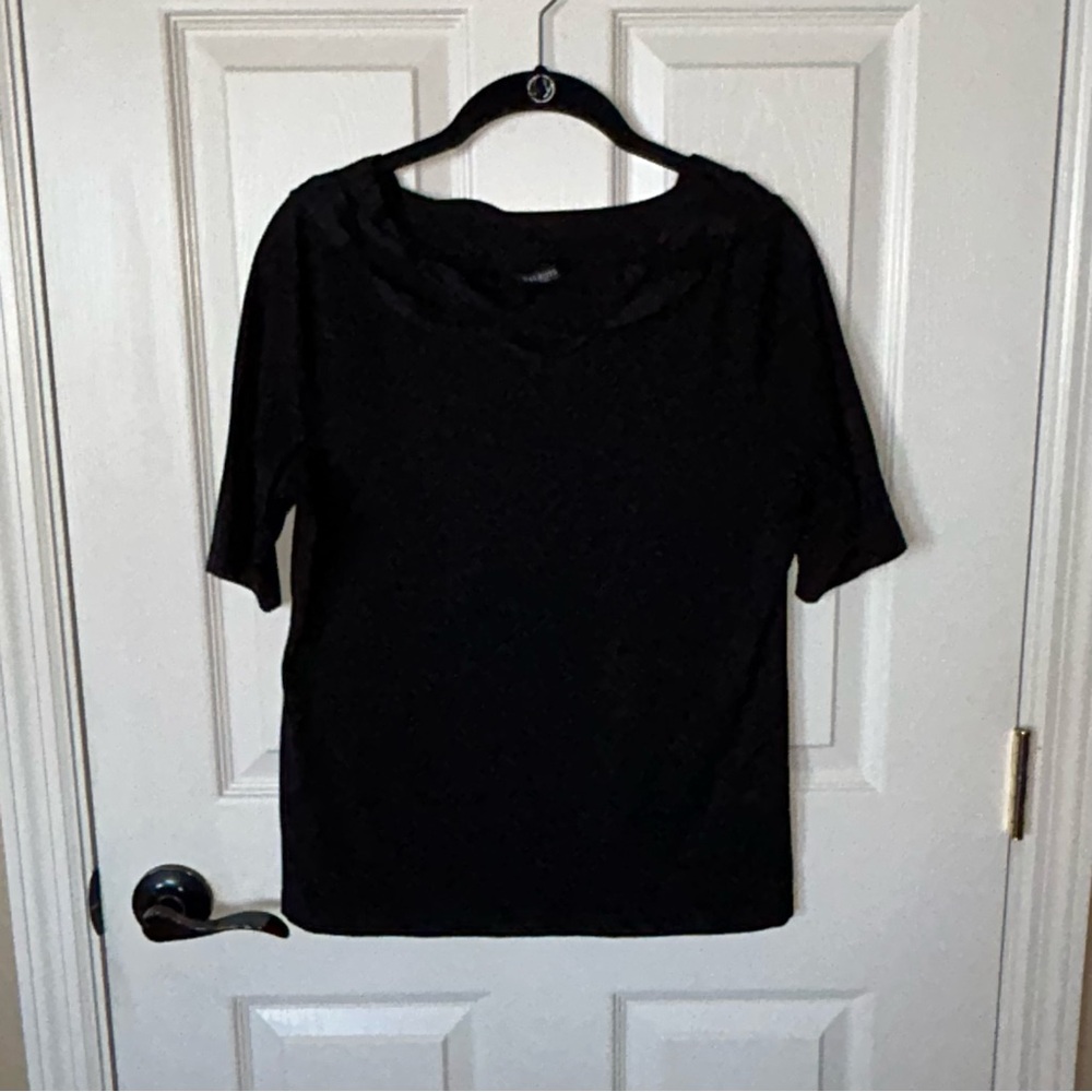 Talbots Black Top w/ Ruffle Detail✨ - Picture 4 of 6